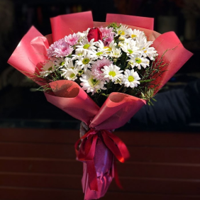  Ankara Çiçek Chrysanthem&Daisy&Rose Bouquet - Papatya Gül Buketi